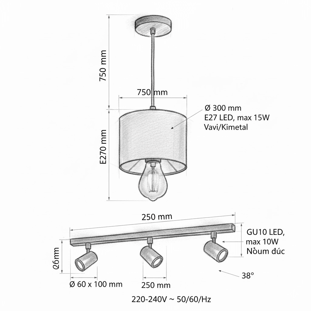 ĐÈN DOWNLIGHT CDL - Ảnh kỹ thuật