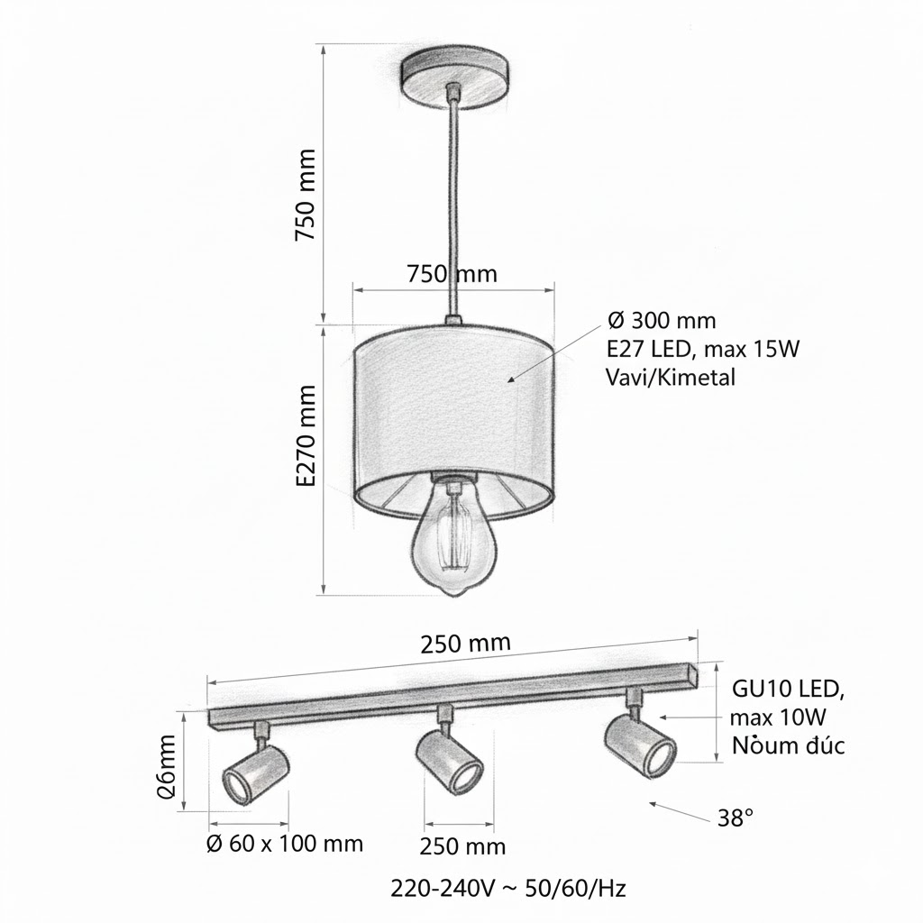 ĐÈN DOWNLIGHT CDL - Ảnh kỹ thuật